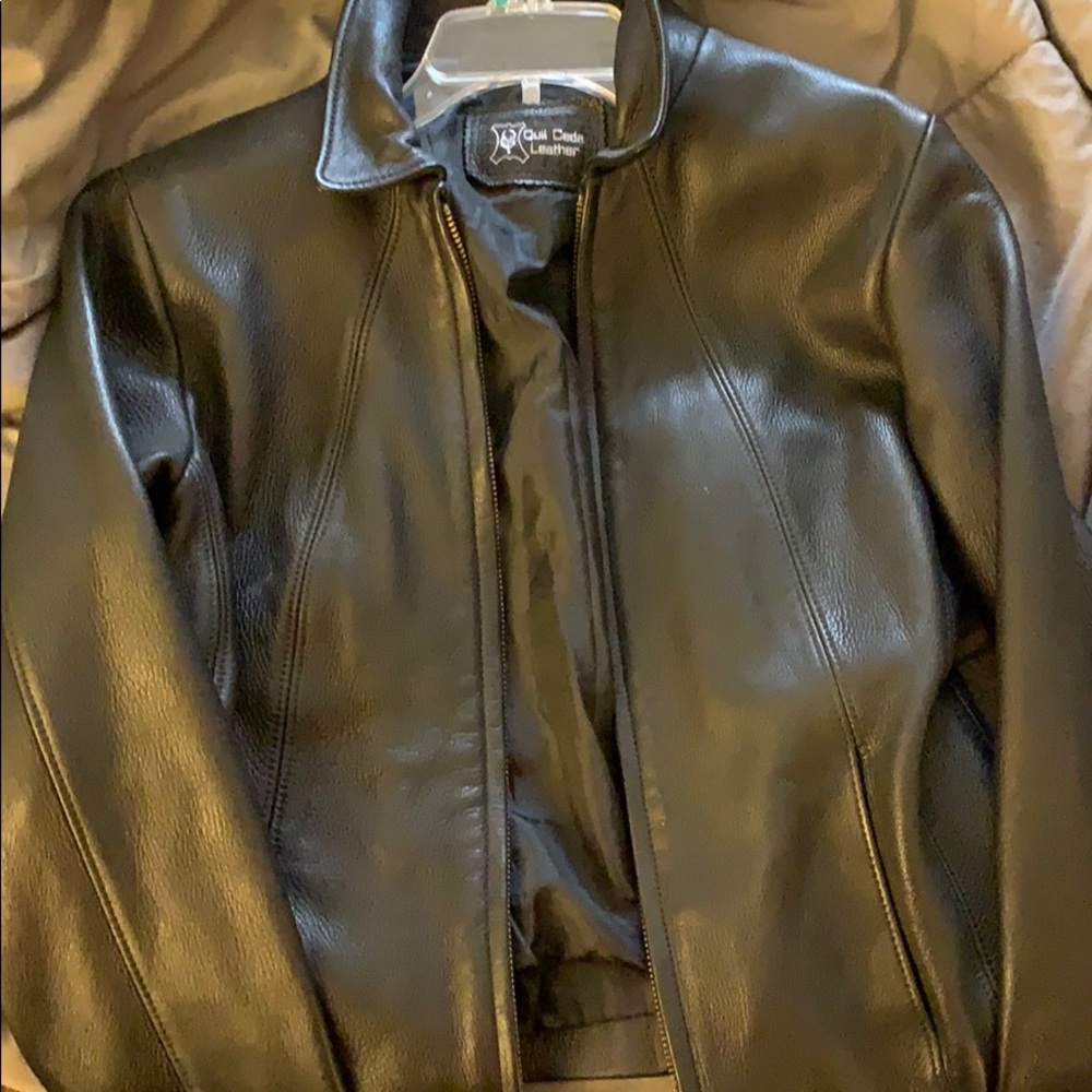 Black leather jacket